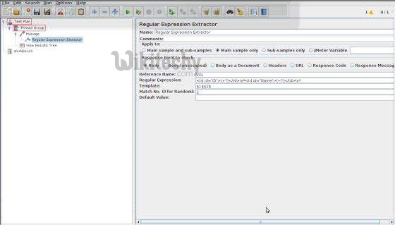  configuration of regular expression extractor configuration